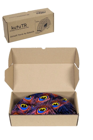 kutuTR Ahşap Vip Animalss Model Gökkuşağı Cetvelli Masaüstü Kalemlik Organizer Montajlı Kutulu - Resim 8