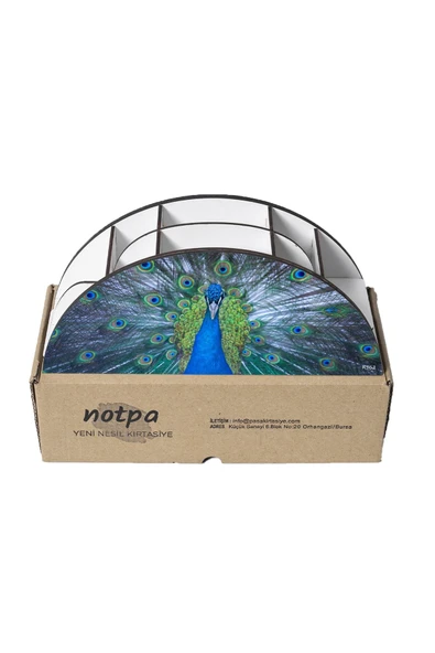 kutuTR Ahşap Vip Mini Animals Gökkuşağı Cetvelli Masaüstü Kalemlik Organizer Montajlı Kutulu - 5