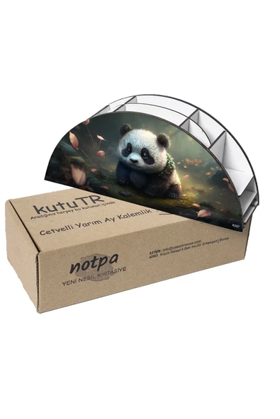 kutuTR Ahşap Vip Renkli Hayvanlar Gökkuşağı Cetvelli Masaüstü Kalemlik Organizer Montajlı Kutulu - Resim 6