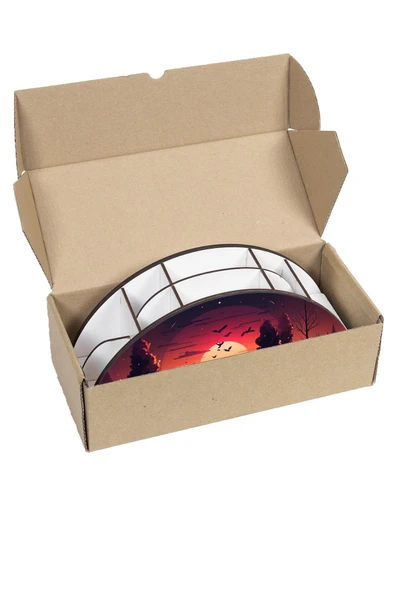 kutuTR Ahşap Vip Fantastik Gökkuşağı Cetvelli Masaüstü Kalemlik Organizer Montajlı Kutulu - Resim 7