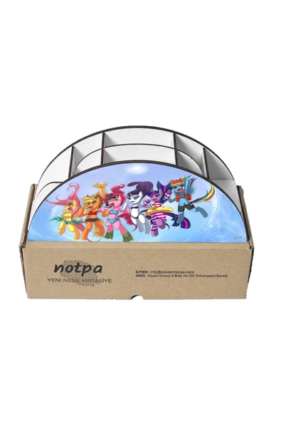 kutuTR Ahşap Vip Anime Serisi Gökkuşağı Cetvelli Masaüstü Kalemlik Çocuklar Için Organizer Montajlı Kutulu - Resim 5