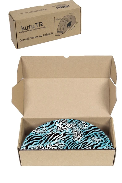 kutuTR Ahşap Vip Dalgalar Gökkuşağı Cetvelli Masaüstü Kalemlik Organizer Montajlı Kutulu - Resim 8