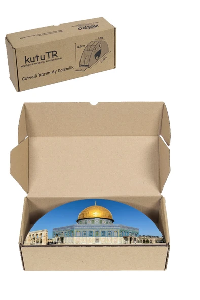 kutuTR Ahşap Vip Islamiyet Gökkuşağı Cetvelli Masaüstü Kalemlik Organizer Montajlı Kutulu - Resim 8