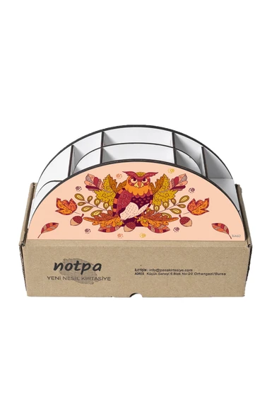 kutuTR Ahşap Vip Çeşitli Hayvanlar Model Gökkuşağı Cetvelli Masaüstü Kalemlik Organizer Montajlı Kutulu - Resim 5