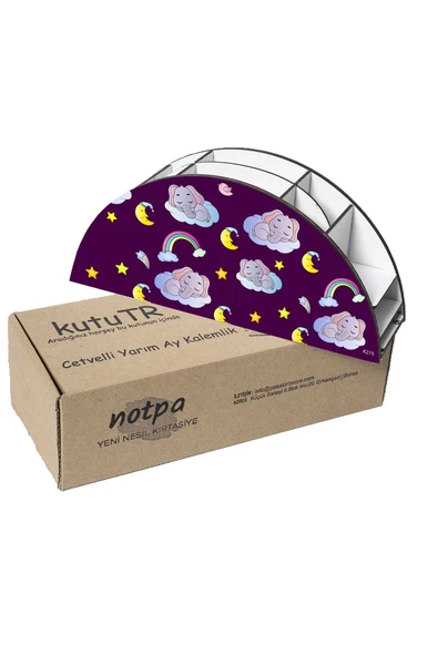 kutuTR Ahşap Vip Mini Animals Gökkuşağı Cetvelli Masaüstü Kalemlik Organizer Montajlı Kutulu - 6