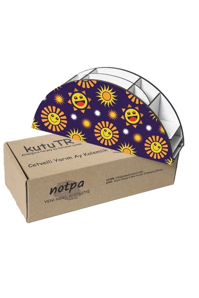 kutuTR Ahşap Vip Farklı Model Gökkuşağı Cetvelli Masaüstü Kalemlik Organizer Montajlı Kutulu - Resim 6