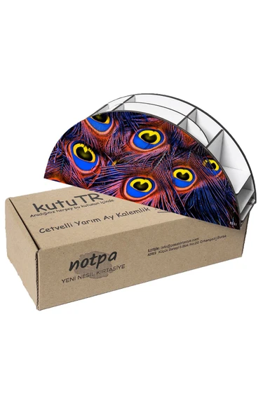 kutuTR Ahşap Vip Animalss Model Gökkuşağı Cetvelli Masaüstü Kalemlik Organizer Montajlı Kutulu - Resim 6