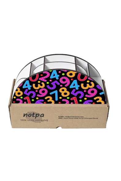 Notpa Ahşap Vip Sayılar Gökkuşağı Cetvelli Masaüstü Kalemlik Çocuklar Için Organizer Vip107 - Resim 5