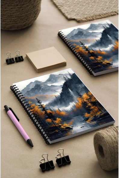 kutuTR Orman Ahşap Mdf Kapaklı 100 Yaprak Çizgili 15x21 Vip Modelist Defter 80gr/m2 Ç516