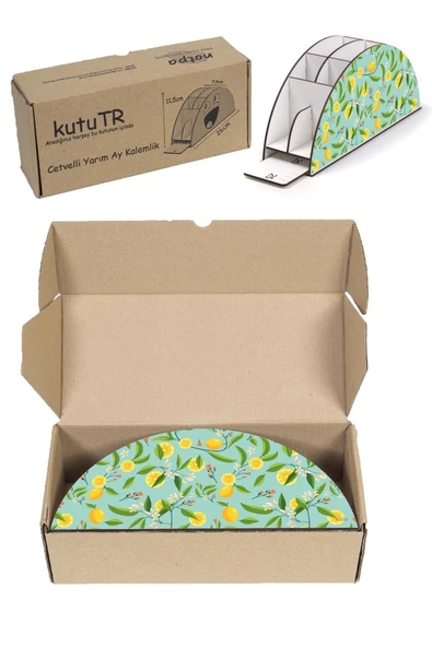 Notpa Ahşap Vip Limon Gökkuşağı Cetvelli Masaüstü Kalemlik Organizer Vip166 - Resim 4