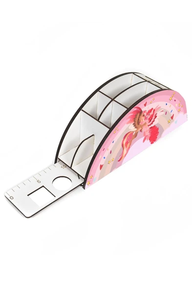 Notpa Ahşap Vip Arkadaş Unicorn Gökkuşağı Cetvelli Masaüstü Kalemlik Çocuklar Için Organizer Vip52 - Resim 3