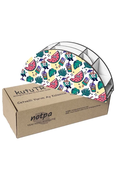 Notpa Ahşap Vip Kapuz Gökkuşağı Cetvelli Masaüstü Kalemlik Organizer Vip161 - Resim 5