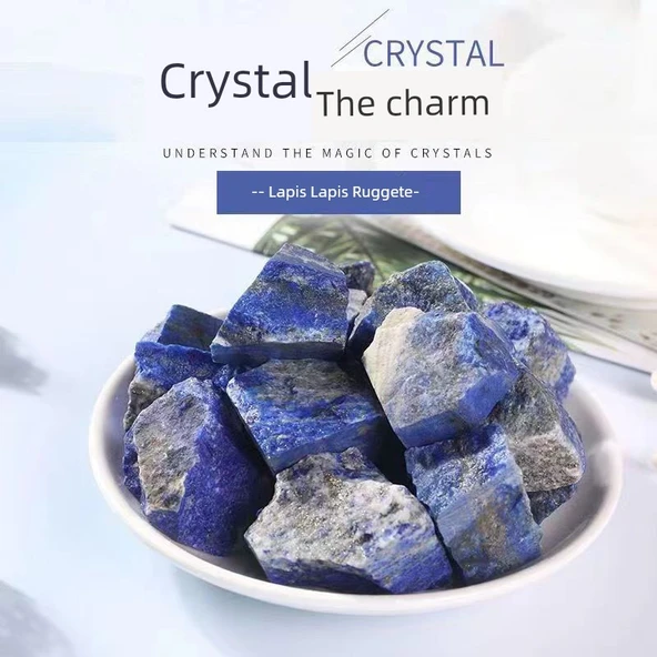 Kristal Cam Aromaterapi Saklama Kavanozu - Lapis Lazuli 2-4cm 100g