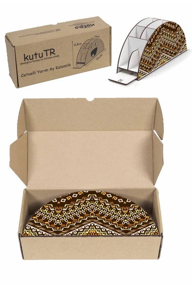 Notpa Ahşap Vip Etnik 1 Gökkuşağı Cetvelli Masaüstü Kalemlik Organizer Vip158 - Resim 6