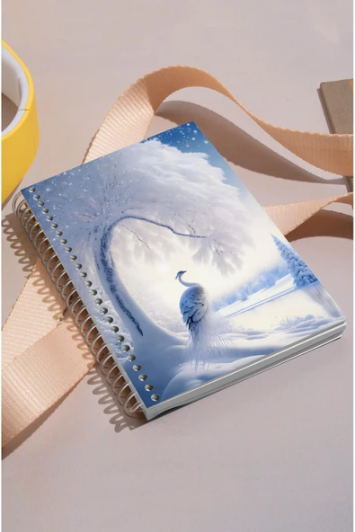 kutuTR Kış Desen Ahşap Mdf Kapaklı 100 Yaprak Kareli 15x21 Vip Modelist Defter 80gr/m2 K513