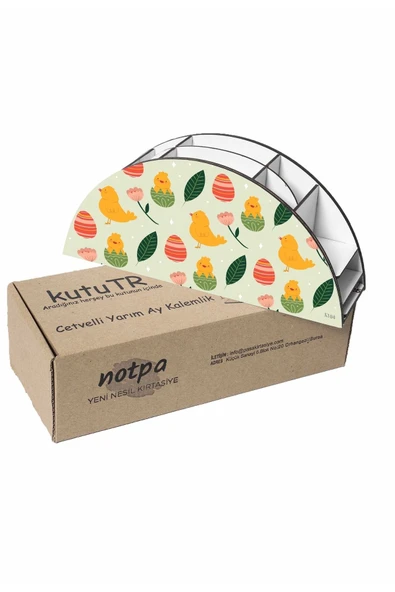 Notpa Ahşap Vip Civciv Gökkuşağı Cetvelli Masaüstü Kalemlik Organizer Vip164 - Resim 3