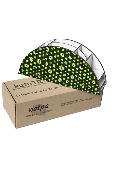 kutuTR Ahşap Vip Papatya Seri Gökkuşağı Cetvelli Masaüstü Kalemlik Organizer Montajlı Kutulu - Resim 6