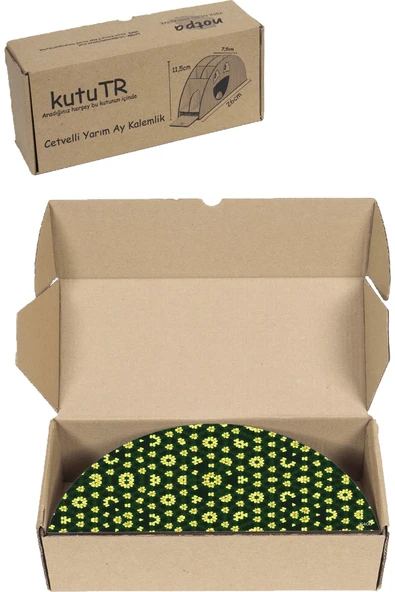 kutuTR Ahşap Vip Papatya Seri Gökkuşağı Cetvelli Masaüstü Kalemlik Organizer Montajlı Kutulu - Resim 8