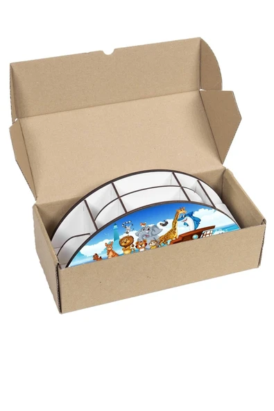 Notpa Ahşap Vip Hayvanlar Gemide Gökkuşağı Cetvelli Masaüstü Kalemlik Çocuklar Için Organizer Vip10 - Resim 7