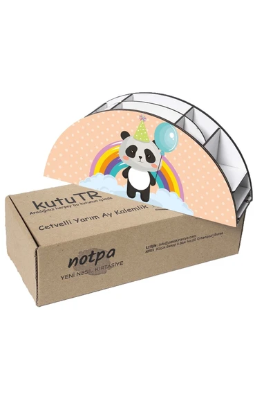 Notpa Ahşap Vip Panda Gökkuşağı Cetvelli Masaüstü Kalemlik Çocuklar Için Organizer Vip117 - Resim 6