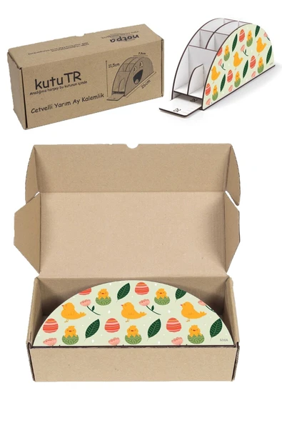 Notpa Ahşap Vip Civciv Gökkuşağı Cetvelli Masaüstü Kalemlik Organizer Vip164 - Resim 4