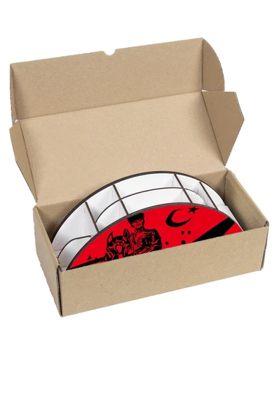 Notpa Ahşap Vip Atatürk Kırmızı Gökkuşağı Cetvelli Masaüstü Kalemlik Organizer Vip15 - Resim 7