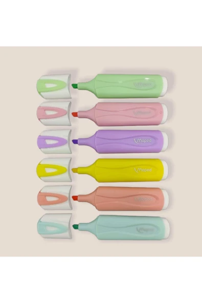 Maped Fosforlu Kalem Pastel Renk 6 Lı 742558 - 2