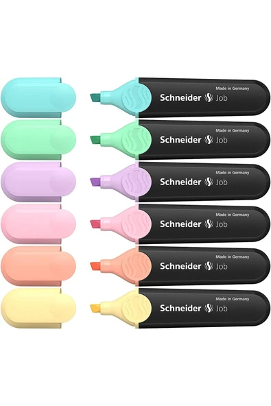 SCHNEIDER Job 150 Pastel Fosforlu Kalem 6'lı Set