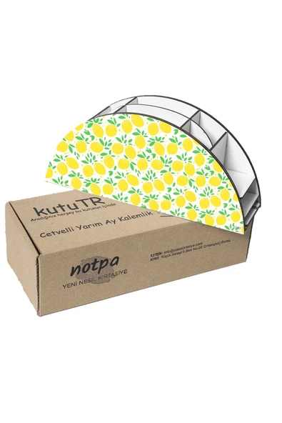 kutuTR Ahşap Vip Bitki Serisi Gökkuşağı Cetvelli Masaüstü Kalemlik Organizer Montajlı Kutulu - Resim 6