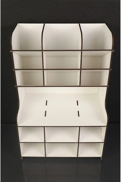 Notpa 9+9 Raflı Masaüstü Kalemlik Organizer (beyaz) Ev Ve Ofis Malzemeleri - Resim 3