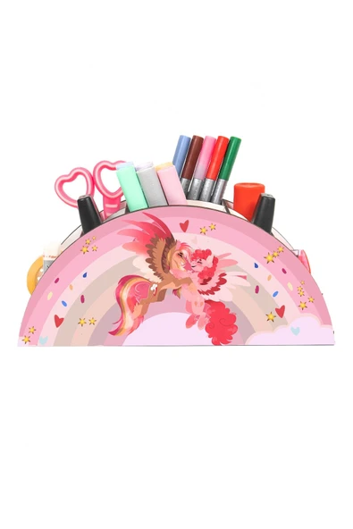 Notpa Ahşap Vip Arkadaş Unicorn Gökkuşağı Cetvelli Masaüstü Kalemlik Çocuklar Için Organizer Vip52 - Resim 2