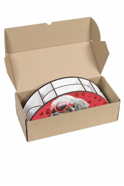 Notpa Ahşap Vip Gözlüklü Köpek Gökkuşağı Cetvelli Masaüstü Kalemlik Organizer Vip132 - Resim 6