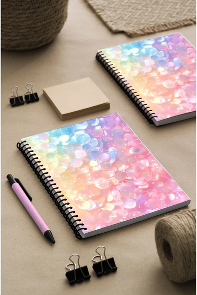 kutuTR Pembe Taşlar Ahşap Mdf Kapaklı 100 Yaprak Çizgili 15x21 Vip Modelist Defter 80gr/m2 Ç519