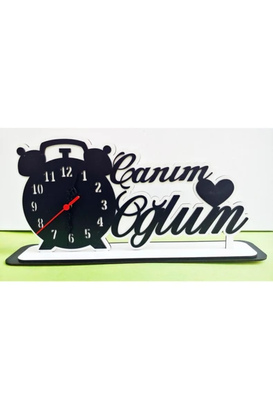 Notpa Masaüstü Ahşap Kalemlik + Masaüstü Saat - Resim 2