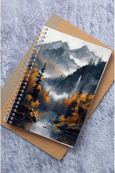 kutuTR Orman Ahşap Mdf Kapaklı 100 Yaprak Çizgili 15x21 Vip Modelist Defter 80gr/m2 Ç516 - Resim 5