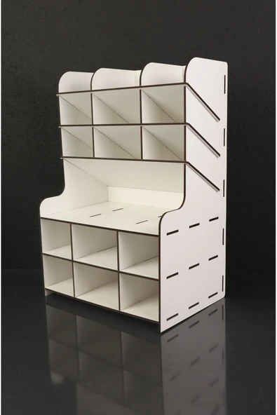 Notpa 9+9 Raflı Masaüstü Kalemlik Organizer (beyaz) Ev Ve Ofis Malzemeleri - Resim 2