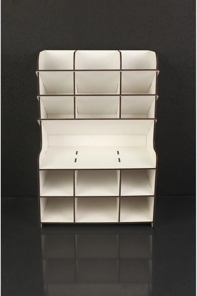 Notpa 9+9 Raflı Masaüstü Kalemlik Organizer (beyaz) Ev Ve Ofis Malzemeleri ürün görseli 1