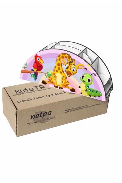 Notpa Ahşap Vip Zürafa Papağan Ve Tırtıl Gökkuşağı Cetvelli Masaüstü Kalemlik Çocuklar Için Vip34 - Resim 6