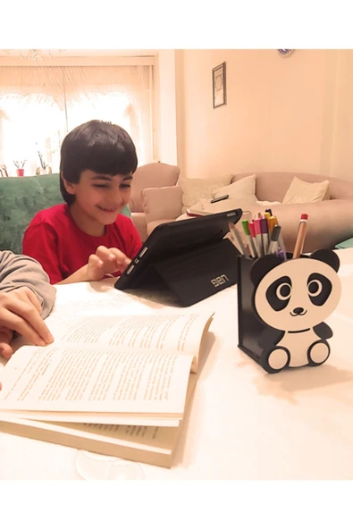 Notpa Masaüstü Ahşap Kalemlik + Masaüstü Saat - Resim 3