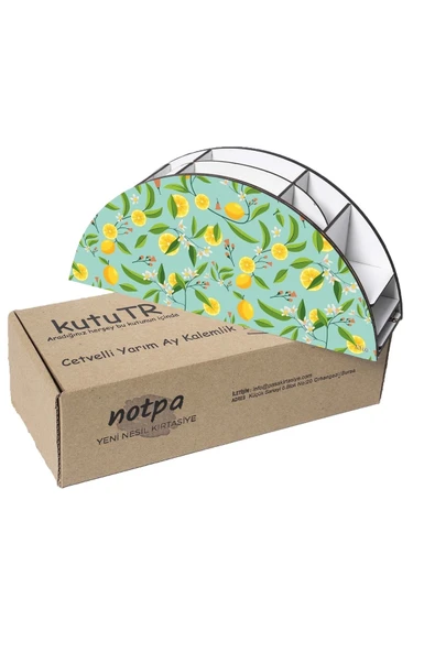 Notpa Ahşap Vip Limon Gökkuşağı Cetvelli Masaüstü Kalemlik Organizer Vip166 - Resim 3