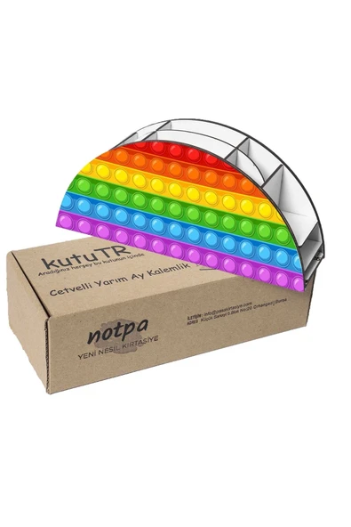 Notpa Ahşap Vip Popit Gökkuşağı Cetvelli Masaüstü Kalemlik Çocuklar Için Organizer Vip70 - Resim 6