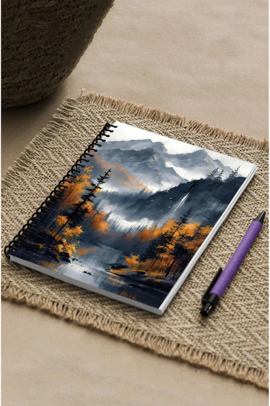 kutuTR Orman Ahşap Mdf Kapaklı 100 Yaprak Çizgili 15x21 Vip Modelist Defter 80gr/m2 Ç516 - Resim 3