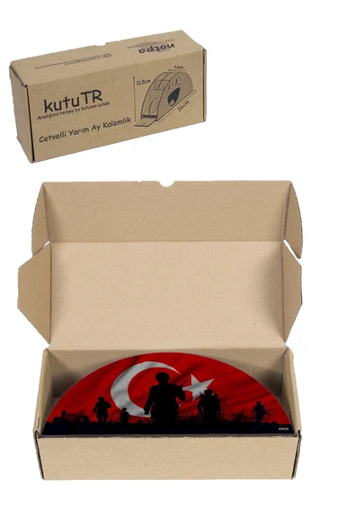 kutuTR Ahşap Vip Bayrak Gökkuşağı Cetvelli Masaüstü Kalemlik Organizer Montajlı Kutulu - Resim 8