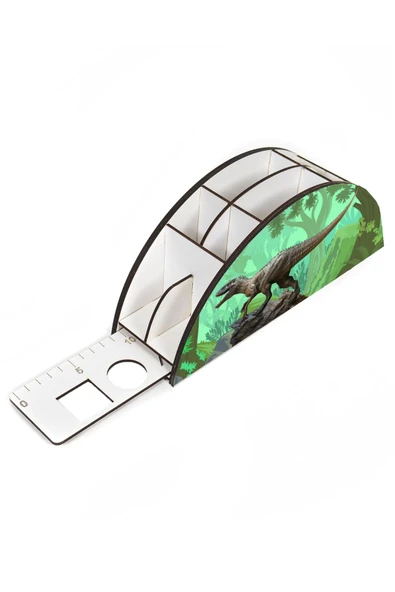 Notpa Ahşap Vip Dinazor Ormanda Gökkuşağı Cetvelli Masaüstü Kalemlik Çocuklar Için Organizer Vip29 - Resim 4