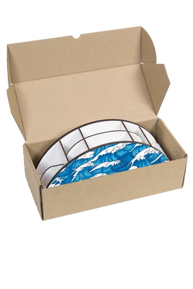 Notpa Ahşap Vip Dalgalar Gökkuşağı Cetvelli Masaüstü Kalemlik Organizer Vip156 - Resim 6