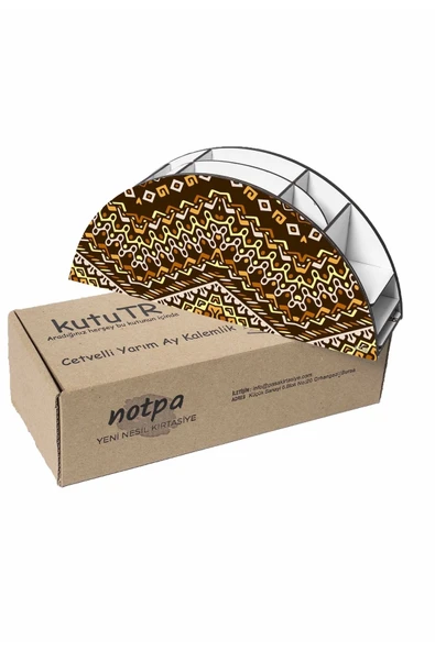 Notpa Ahşap Vip Etnik 1 Gökkuşağı Cetvelli Masaüstü Kalemlik Organizer Vip158 - Resim 5