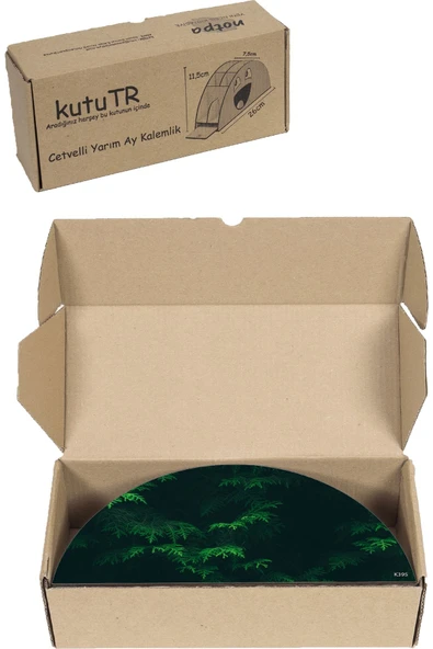 kutuTR Ahşap Vip Bitki Serisi Gökkuşağı Cetvelli Masaüstü Kalemlik Organizer Montajlı Kutulu - Resim 8