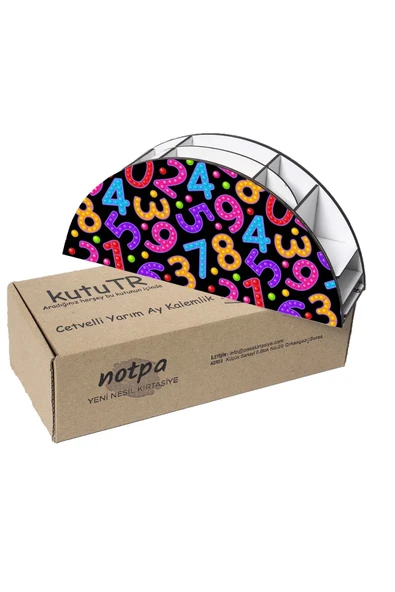 Notpa Ahşap Vip Sayılar Gökkuşağı Cetvelli Masaüstü Kalemlik Çocuklar Için Organizer Vip107 - Resim 6