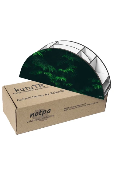 kutuTR Ahşap Vip Bitki Serisi Gökkuşağı Cetvelli Masaüstü Kalemlik Organizer Montajlı Kutulu - Resim 6