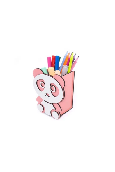 Notpa Panda Masaüstü Kalemlik Pembe-beyaz ürün görseli 1
